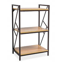 Стелаж Tablo R3 метал Темно-коричневий, полиці МДФ Дуб 99х60 (SignalTM)