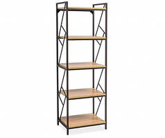 Стелаж Tablo R5 метал Темно-коричневий, полиці МДФ Дуб 140х60 (SignalTM)