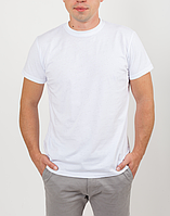 Футболка чоловіча стильна однотонна GBI Стандарт (Бавовна) Білий розмір S (12549)