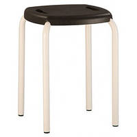 Кухонний табурет Boom white пластик К-02 чорний (Новий Стиль ТМ)