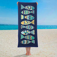 Пляжний рушник з принтом Рибки 150х70 см (PLB_21J029)