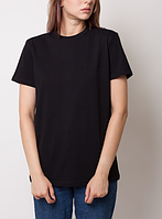 Футболка жіноча стильна однотонна GBI Стандарт (Бавовна) Чорний розмір S (12549)