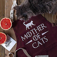 Фартук для готовки с надписью "Mother of cats"