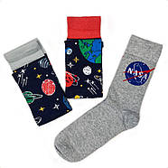 Чоловічі шкарпетки з принтом Космос в подарунковій упаковці, фото 4