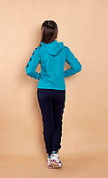 Модний спортивний костюм (Бірюза-синій-стрази) на дівчинку, виробник Україна, наявний лише 122 зріст, фото 3