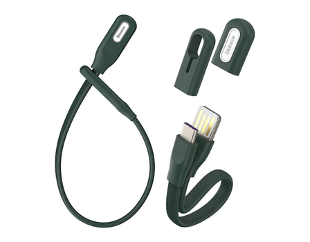 Кабель для зарядки телефона/ смартфона Baseus USB - Type-C 5 А 22 см Темно-зелений (CATFH-06B), фото 1