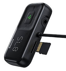 FM-трансмітер (модулятор) в машину Baseus T typed S-16 wireless MP3 Bluetooth Чорний (CCTM-E01), фото 4