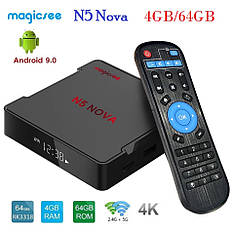 Смарт ТБ медіаприставка Magicsee N5 NOVA 4/64 GB Smart TV Box RK3318 Android 9.0 Смарт ТБ бокс