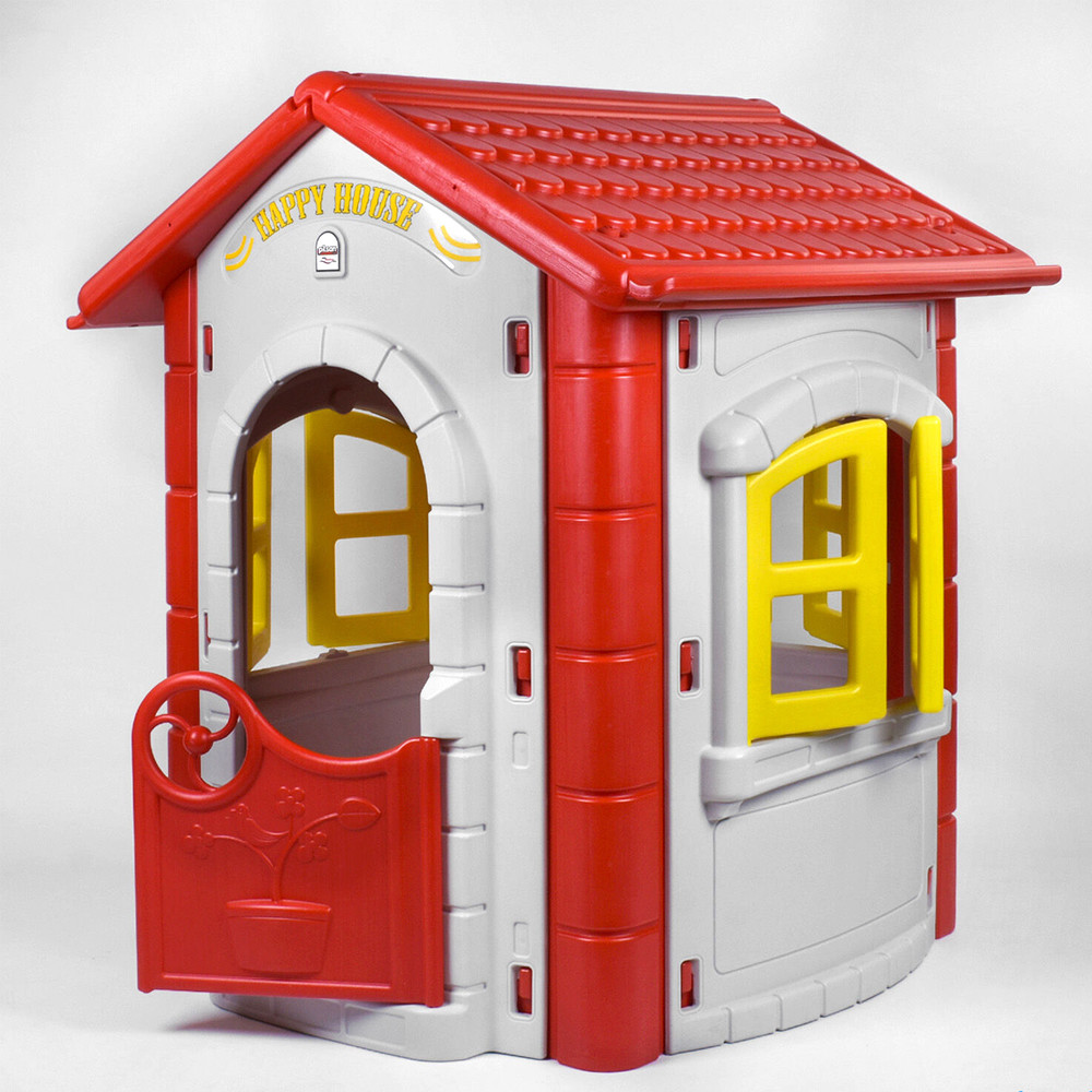 Дитячий ігровий будиночок Pilsan HAPPY HOUSE 06-098 Сіро-червоний | Пластиковий будиночок для дітей