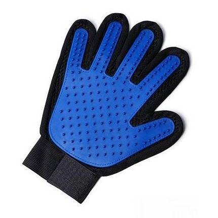 Рукавичка для вичісування шерсті True Touch Blue, фото 1