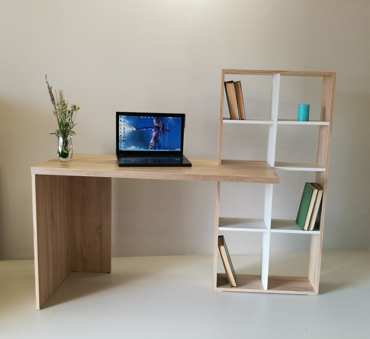 Стіл комп'ютерний СК-2 ДСП Дуб сонома/Дуб Атлантину (Мікс-мебель ТМ)