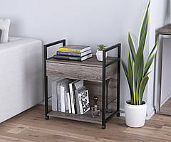 Тумба мобільна L-540 метал чорний фасади ДСП (Loft DesignTM)