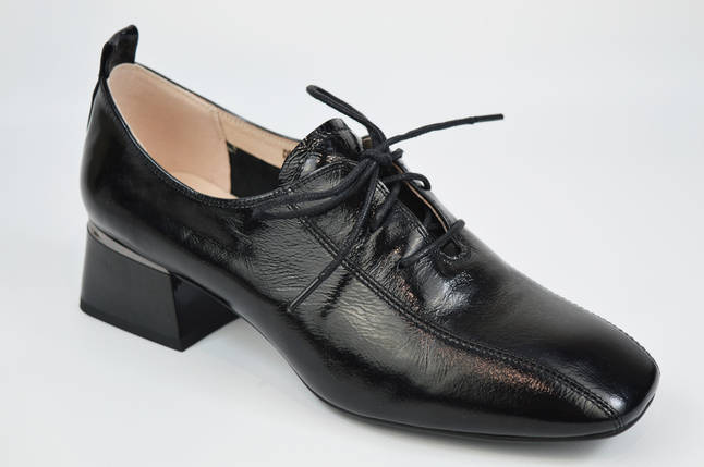 Туфлі оксфорди жіночі Geronea 1072 40 Перламутрові на підборах шкіра 38, Чорний, фото 1