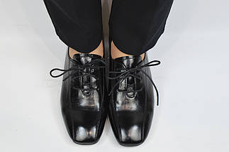 Туфлі оксфорди жіночі Geronea 1072 40 Перламутрові на підборах шкіра 38, Чорний, фото 2