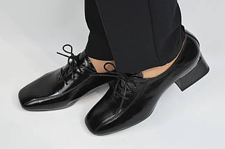 Туфлі оксфорди жіночі Geronea 1072 40 Перламутрові на підборах шкіра 38, Чорний, фото 3