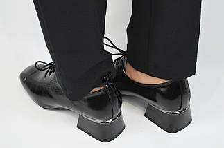Туфлі оксфорди жіночі Geronea 1072 40 Перламутрові на підборах шкіра 38, Чорний, фото 4