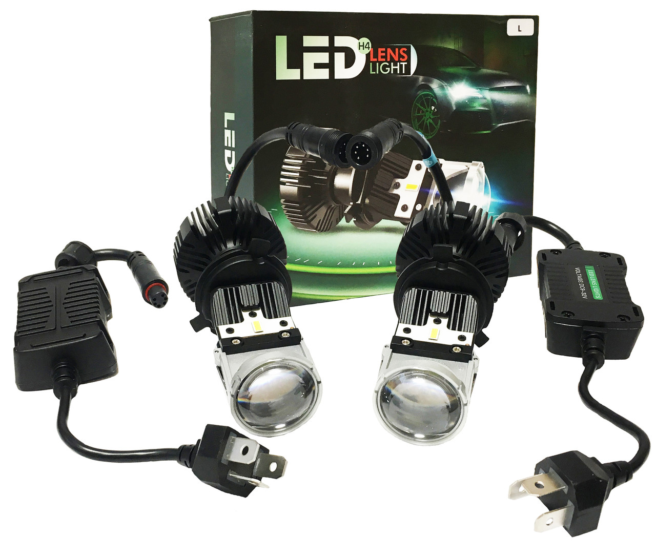 Світлодіодні Led Лампи H4 KELVIN Bi-Led Лінза - 6500K для головного світла - Рік гарантії