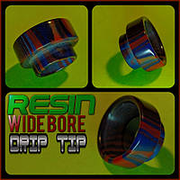 № 228 Drip Tip Resin Dark Blue Mix. Дрип тип из смолы. Стандарт 528 / безоринговый 810.