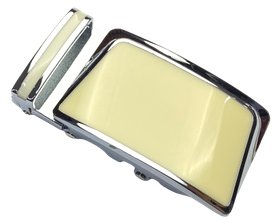 Пряжка АВТОМАТ для ременя з тріскачкою 35мм М-20900 колір Нікель + бежевий