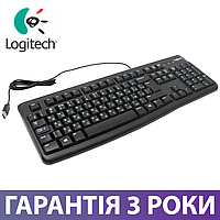 Клавиатура Logitech K120, черная, проводная, украинская раскладка, логитек USB