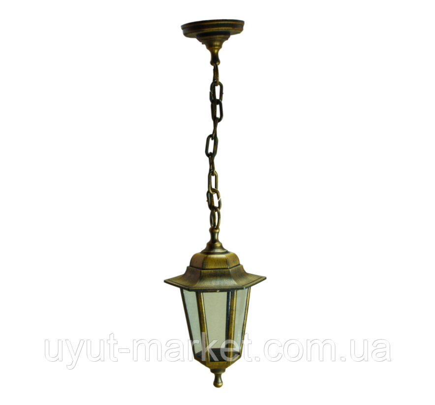 Підвісний садово-парковий ліхтар PL6105 античне золото, Е27 метал, фото 1