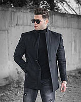 Мужское стильное пальто (чёрное), Premium / Турция. Размеры в наличии