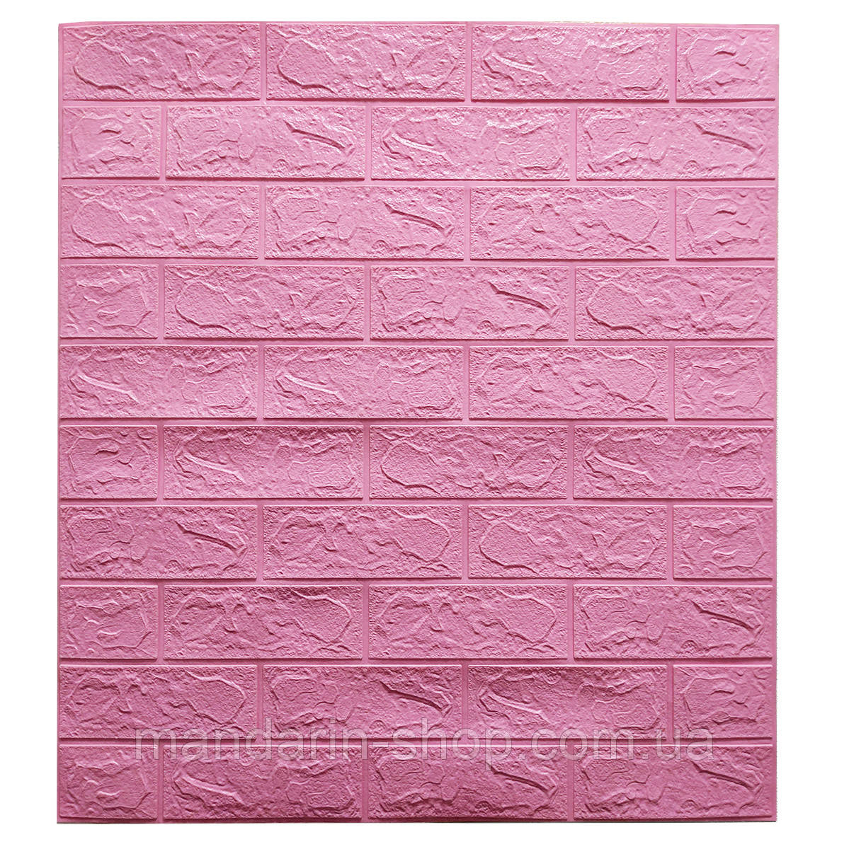 Самоклеючі шпалери Декоративна 3D панель ПВХ 1 шт, рожева цегла 3мм, фото 1
