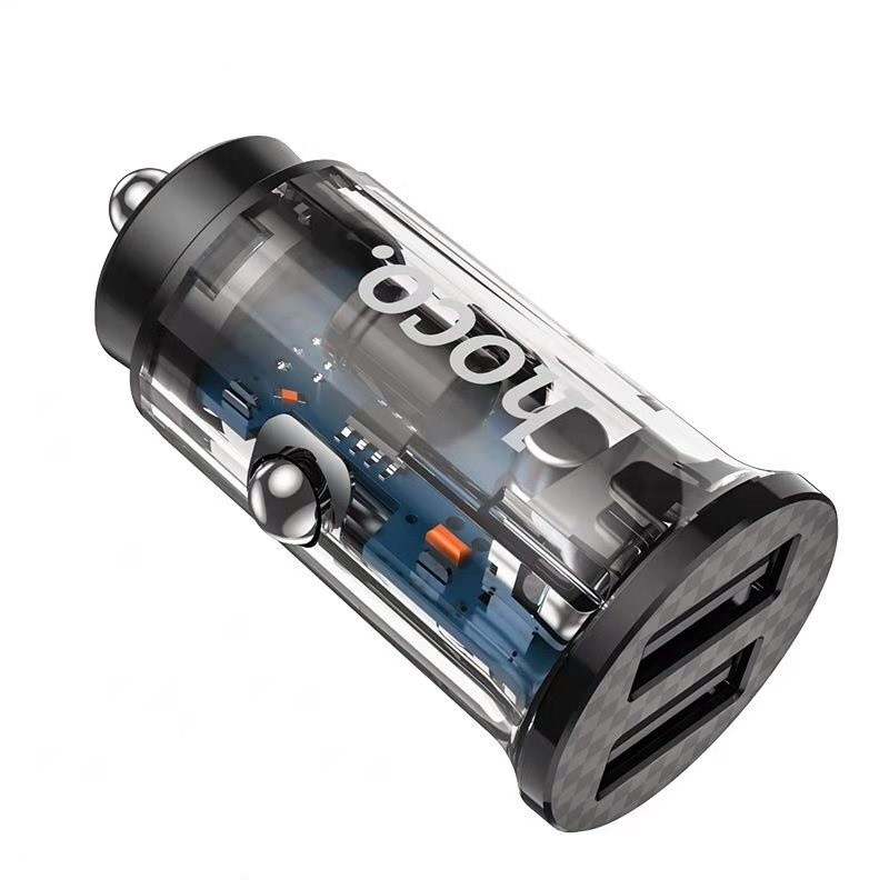 Автомобільний зарядний пристрій в прикурювач (автозарядка) Hoco DZ3 |2USB, 2.4A| Чорний