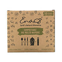 Earth's Natural Alternative, Compostable Pre Rolled Napkins with Knife, Fork and Spoon, 50 Rolls в Украине