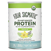 Four Sigmatic, Протеин растительного происхождения с суперпродуктами, сладкая ваниль, 1,32 фунта (600 г) в в