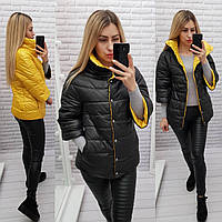 Куртка демісезонна з скороченим рукавом, арт. 415, чорний / жовтий