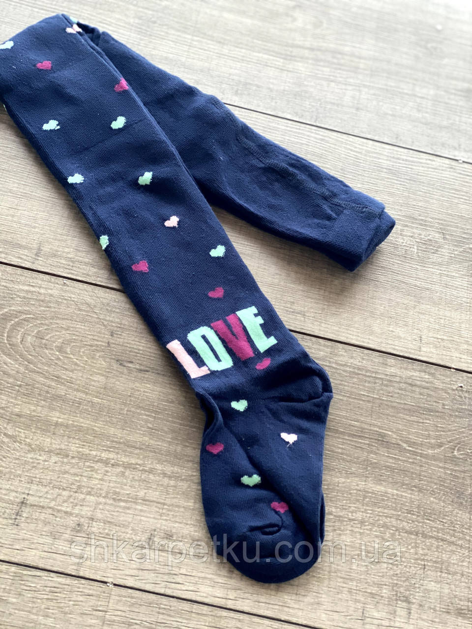 Дитячі колготи бавовна Bross з написом love і сердечками 3 пар/уп мікс кольорів, фото 1