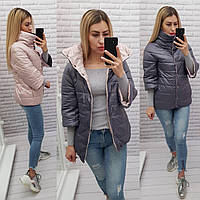 Куртка жіноча демісезон, арт. 415, сірий / бежевий