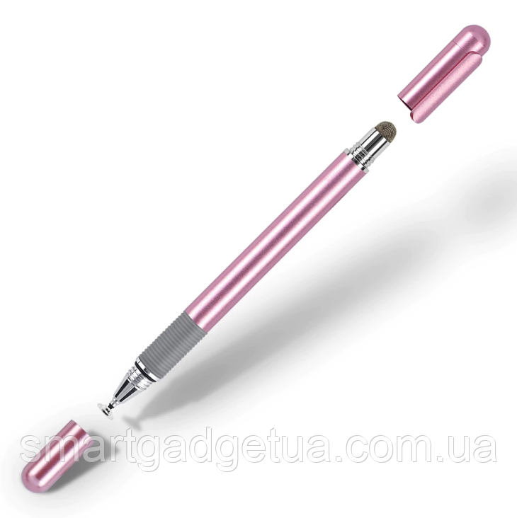 Універсальний Ємнісний Металевий Двосторонній стилус 2 в 1 Pink для телефона, планшета, електронних книг