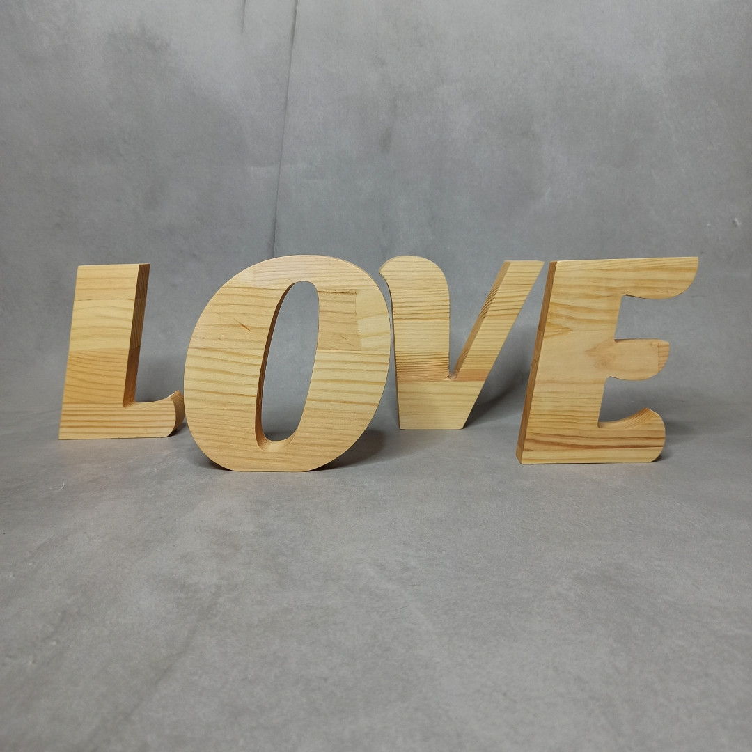 Слово лав, літери з дерева Лав "love" - декор до дня святого Валентина, весілля, фото 1