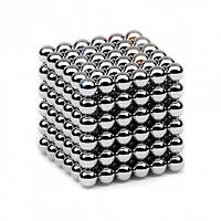 Магнитная игрушка головоломка конструктор Neocube Нео Куб 216 шариков Серебро (nickel)