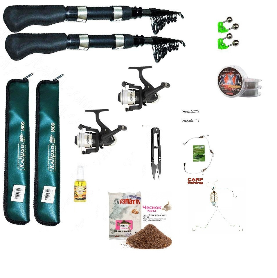 Рибальський Набір Спінінг Kalipso +котушка +блешня+Подарунок!, фото 1