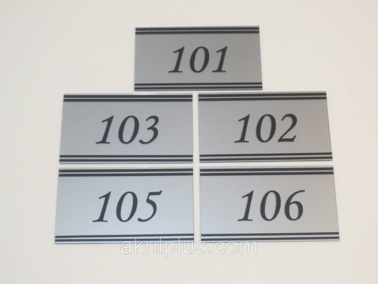 Дверні номери 120*70 мм під срібло