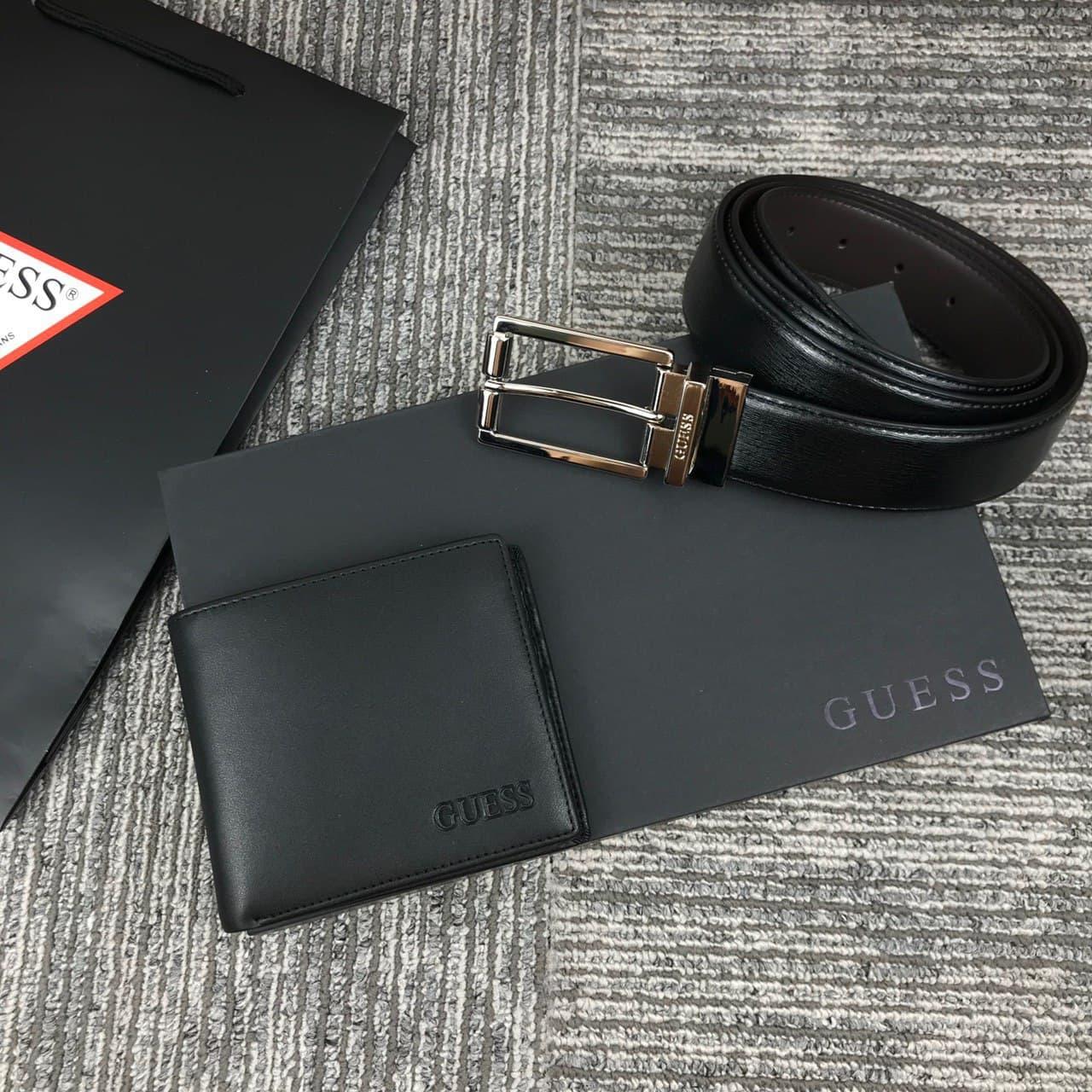 Чоловічий подарунковий набір Guess ремінь, портмоне