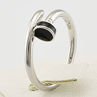 Кольцо серебряное женское ТС9510298ч ширина 7 мм черная эмаль размер 19