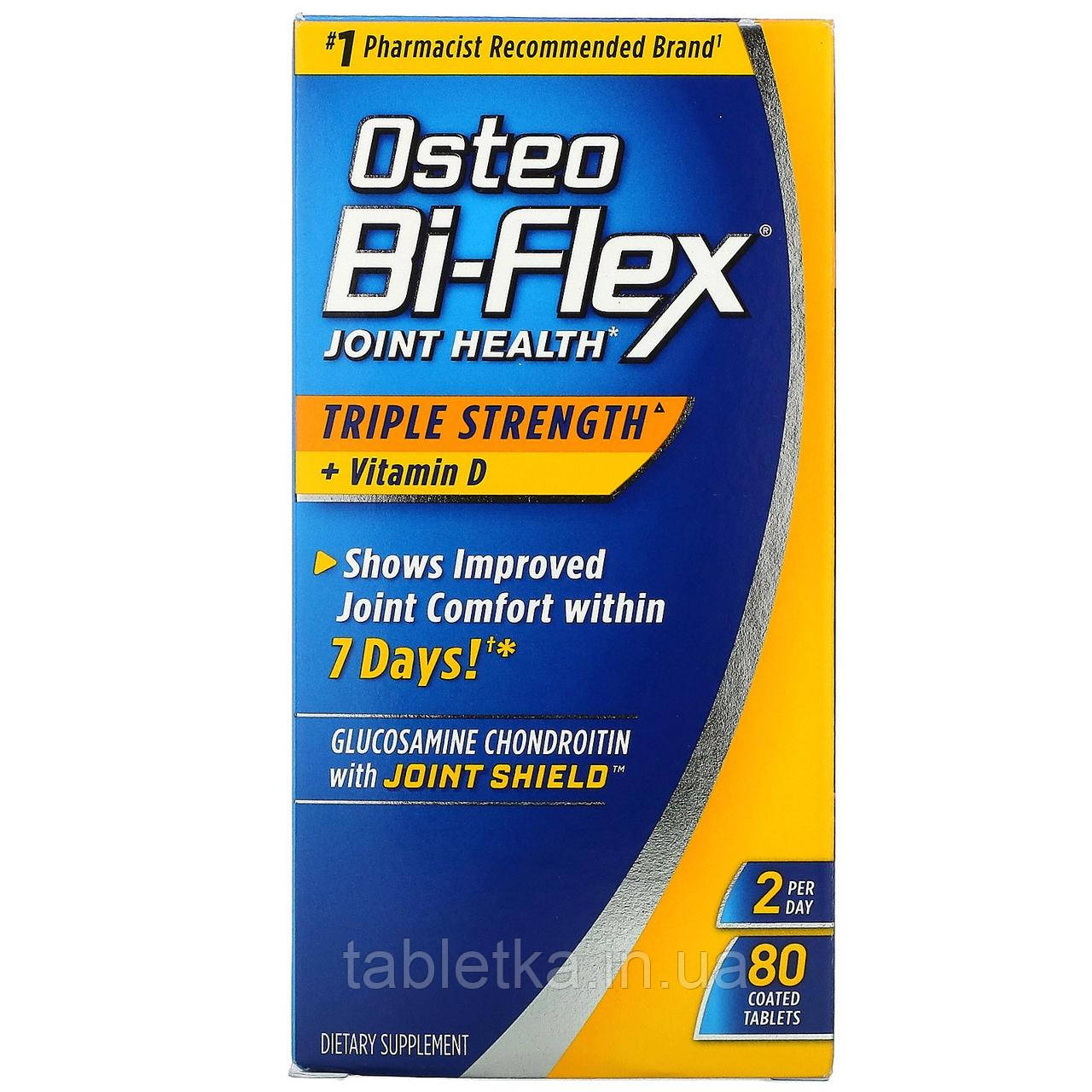 Остео Bi-Flex, Здоров'я суглобів, потрійна сила + вітамін D, 80 таблеток в оболонці