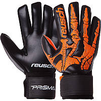 Перчатки футбольные с защитными вставками на пальцы REUSCH черно-оранжевые FB-935, 10: Gsport
