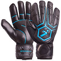 Воротарські рукавички з захисними вставками на пальці STORELLI чорно-сині FB-905, 8 10, 10