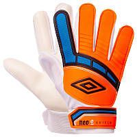Перчатки футбольные юниорские оранжево-синие FB-838, 8: Gsport