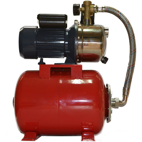 Насосна станція на базі насоса FWR JY1000 (нержавійка) гарантія 2 р на баку 24 л. Польща, червоний, фото 1