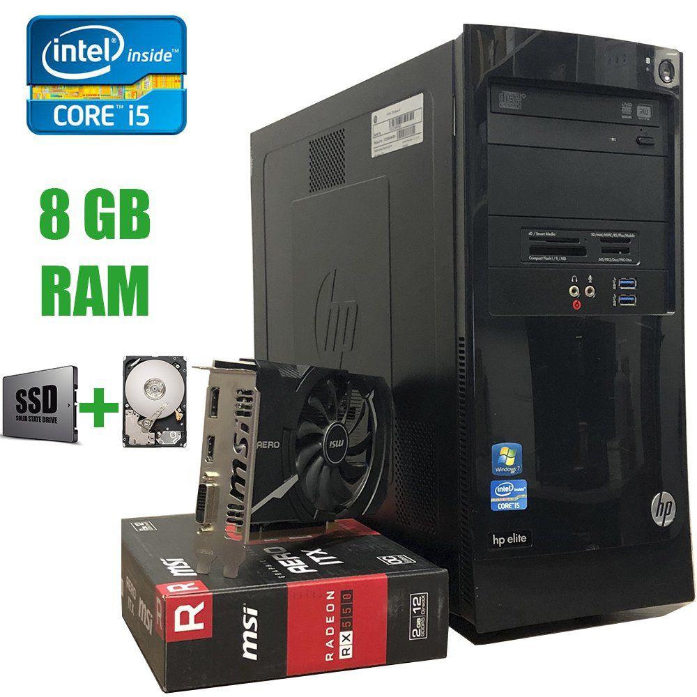 HP Elite 7300 MT/ Intel Core i5-2400 (4 ядра по 3.1 — 3.4 GHz) / 8 GB DDR3 / 120 GB SSD + 500 GB HDD / AMD