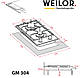 Газова варильна поверхня Domino на металі WEILOR GM 304 WH, біла на 2 конфорки, фото 2