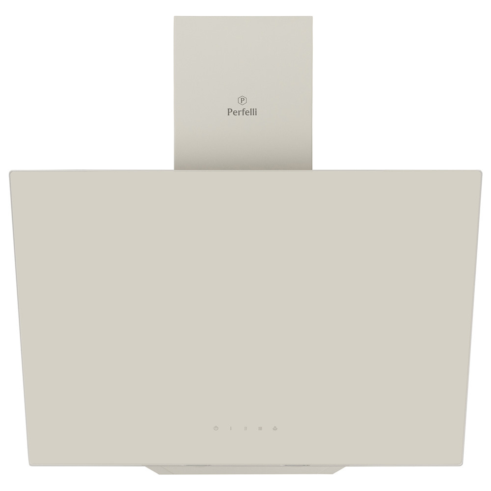 Бежева похила кухонна витяжка Perfelli DNS 6422 D 850 IV LED, сенсорна настінна декоративна, 60 см, фото 1