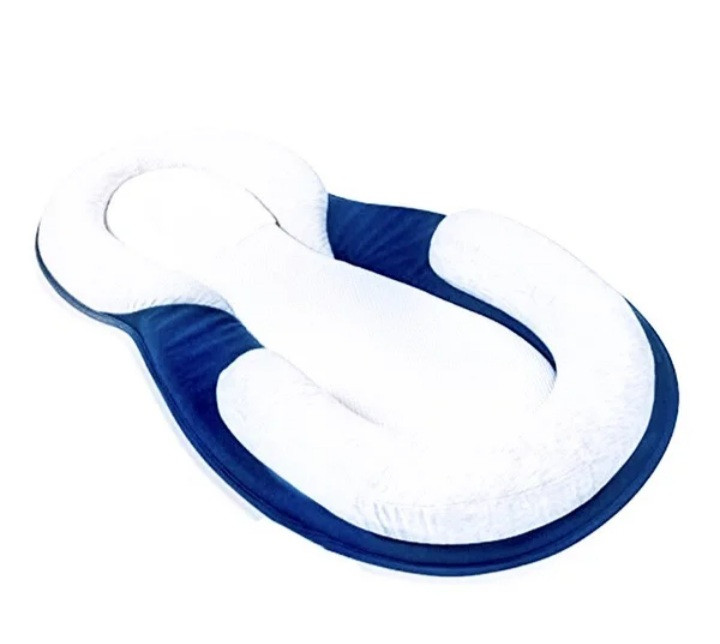 Подушка для новонароджених Baby Sleep Positioner Біло - Синій