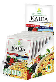 Каша вівсяна з вершками полуницею та ожиною 12 пакетів по 38 г швидкого приготування "Терра" 456 г